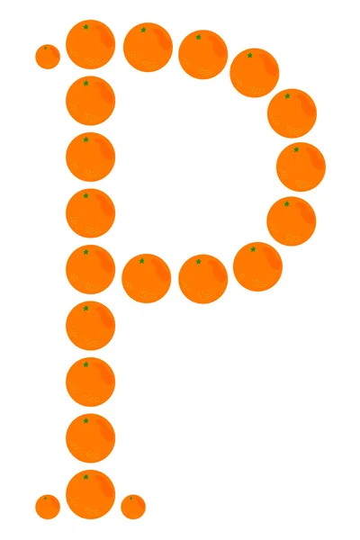 Levél - P készített narancs — Stock Vector