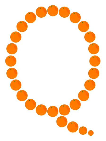 Buchstabe - q aus Orange — Stockvektor