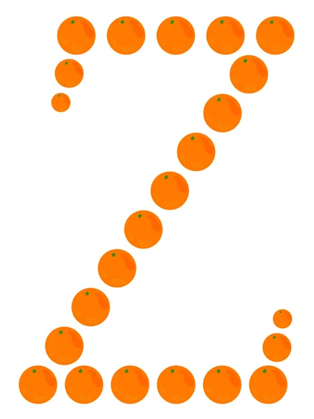 Carta - Z feita de laranja — Vetor de Stock