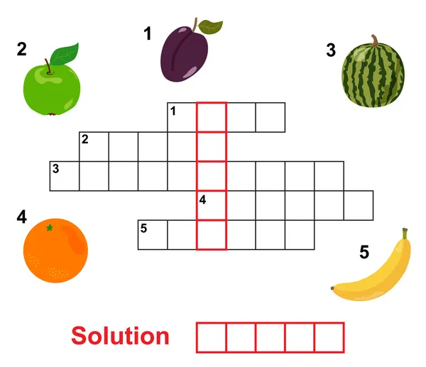 Frukt korsord — Stock vektor