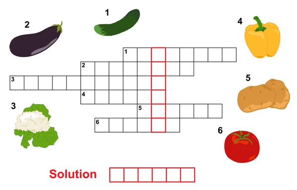 Овощная головоломка (кроссворд ) — стоковый вектор
