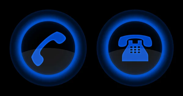 Tecla azul do receptor do telefone —  Vetores de Stock