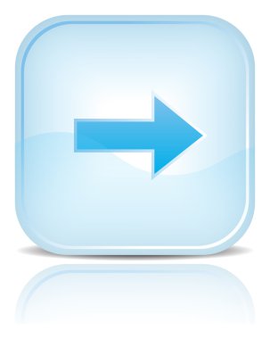 Blue water web button with arrow sign. clipart