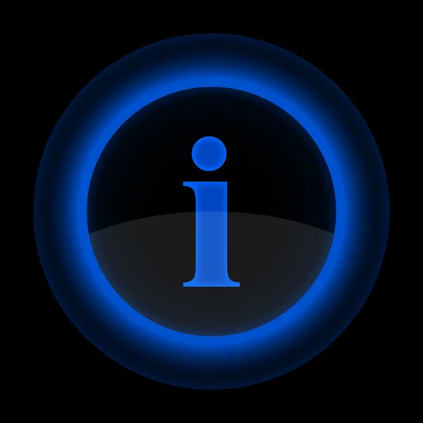 Botón web azul brillante con signo de información — Archivo Imágenes Vectoriales