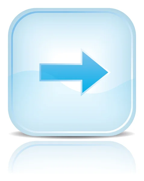 Botón web de agua azul con signo de flecha . — Vector de stock