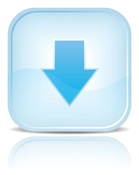 Blaue Wasser Web-Taste mit Download-Symbol Pfeil-Zeichen. — Stockvektor
