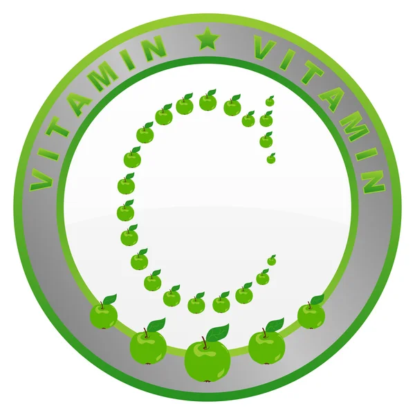 C-vitamin etikett (apple frukt) — Stock vektor