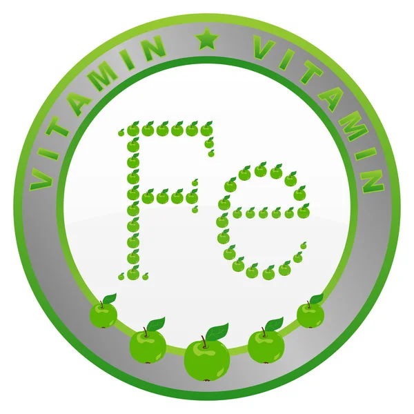 Etiqueta de vitamina Fe (fruta de manzana ). — Archivo Imágenes Vectoriales