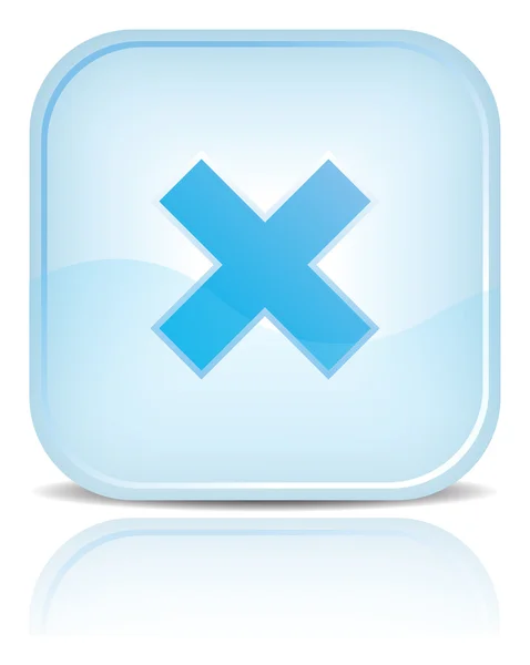 Botão web água azul com sinal de símbolo de exclusão . Gráficos De Vetores