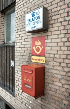 Post Office in Barentsburg (Russian Settlement in Svalbard) clipart