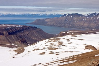 Isfjorden Fjord on the Svalbard Archipelago clipart