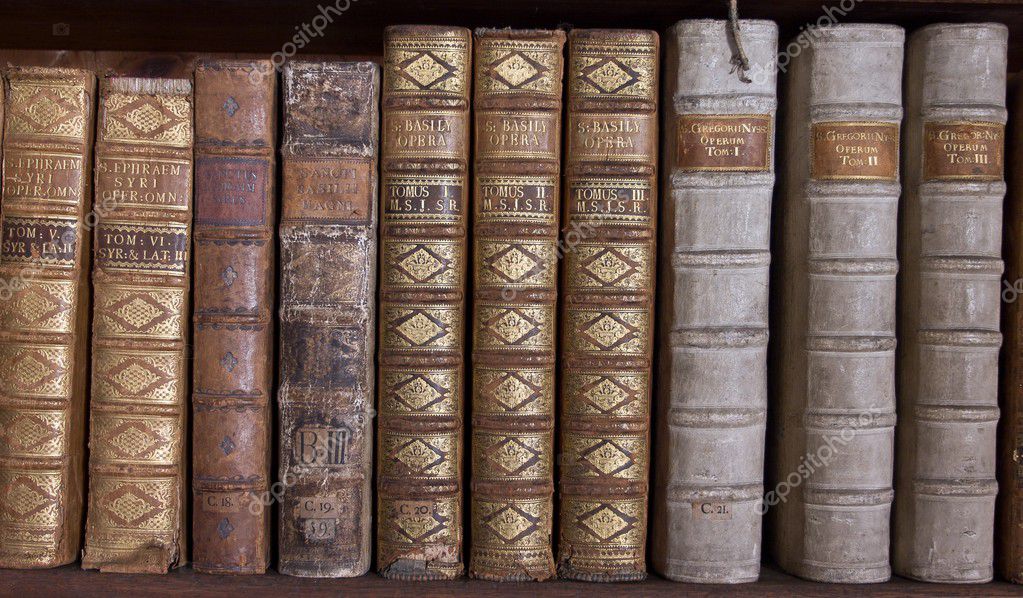 Old Antique Books Old Cover Shelf Stock Photo by