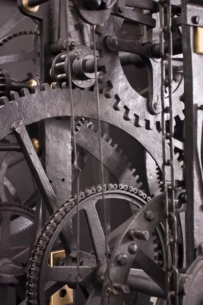 Medieval astronomical clock gearing - interior — Stock Photo, Image