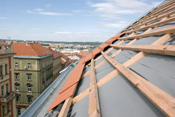 stock image Unfinished Roof of a Building in Urban Landscape