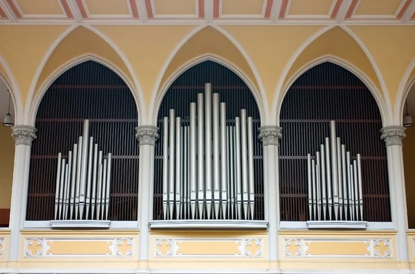 Pipe Organ in Christian Church in Prague — Stock Photo, Image