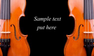 Violin shape. Space for text isolated on black