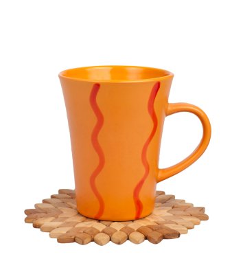 Stand of juniper in contact with a hot cup emit a pleasant smel clipart