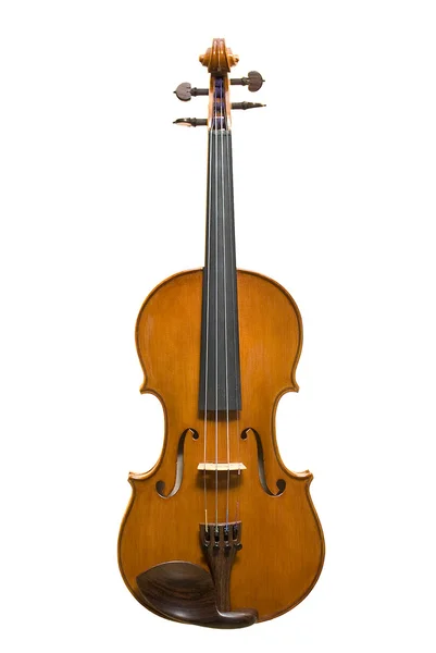 El violín de cerca sobre fondo blanco — Foto de Stock