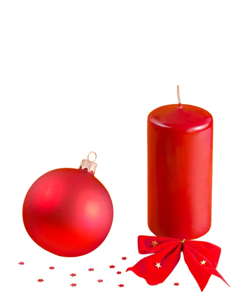 Een decoratie van Kerstmis en de kaars — Stockfoto