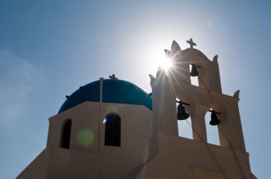 Santorini 'deki Yunan Kilisesi