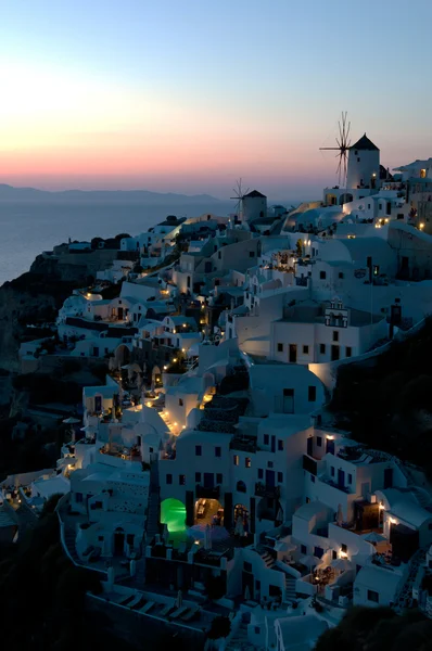 Oia after sunset — Stock Photo, Image