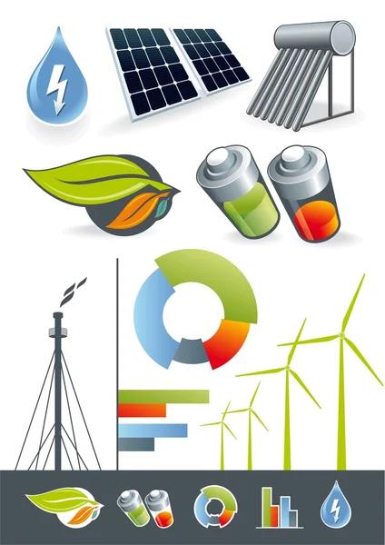 Sources d'énergie alternatives — Image vectorielle
