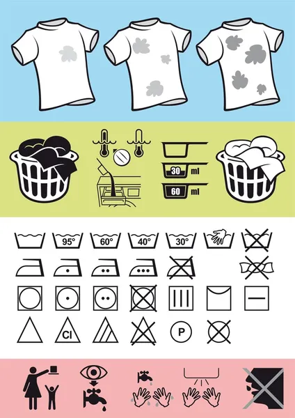 Handling and care of clothing Stock Vector