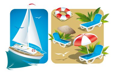 Rest on the beach clipart