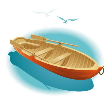 Water walk on boat clipart