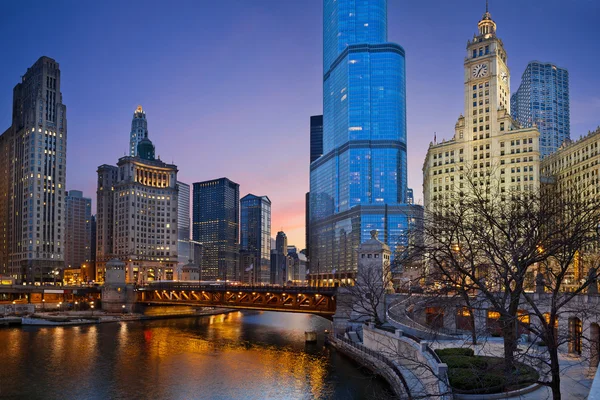 La orilla del río Chicago . — Foto de Stock