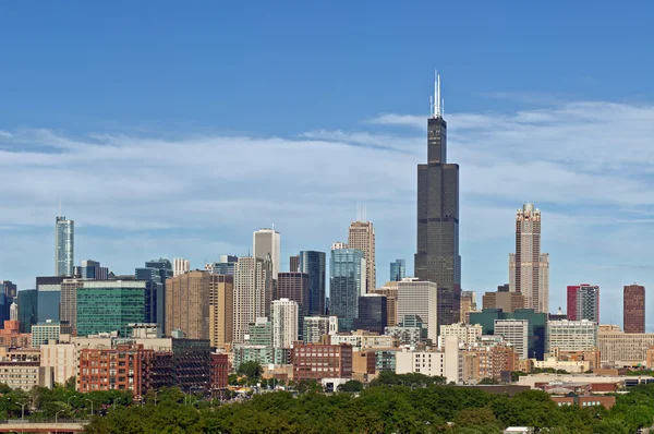 Willis Tower and skyline of Chicago. — Stockfoto