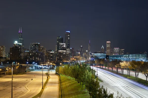 Σικάγο τη νύχτα — Φωτογραφία Αρχείου
