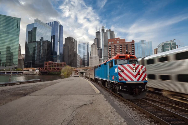 Trem de Chicago metra. — Fotografia de Stock