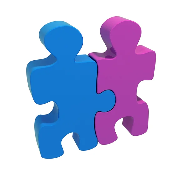 Due puzzle uomo e donna — Foto Stock