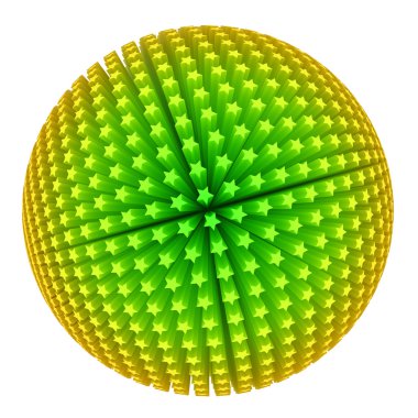 3d stars like a sphere clipart