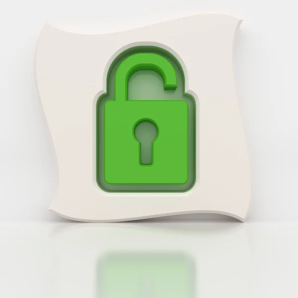 Green open padlock — Stock Photo, Image