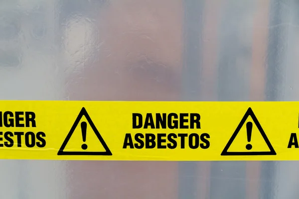 Asbestos warning sign — Stock Photo, Image