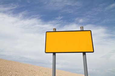 Yellow and Black Blank Sign against the sky clipart