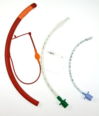 Three endotracheal tubes of various designs clipart