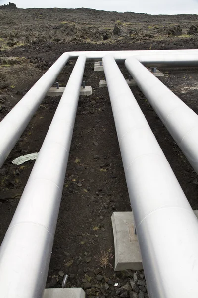 Pipes carrying geothermal energy — Stock Photo, Image