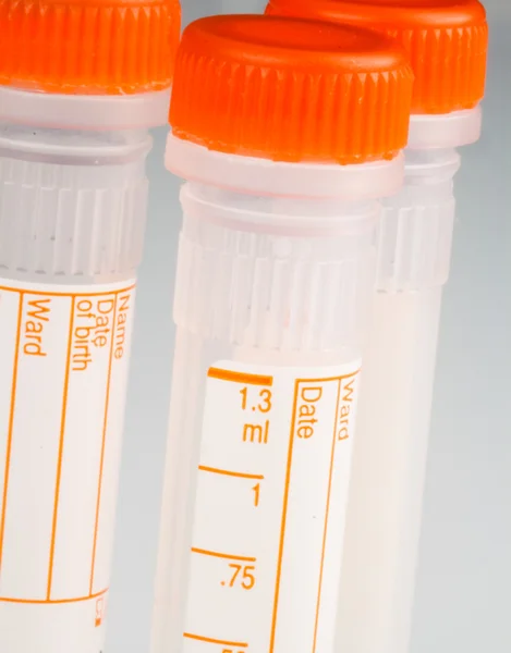 Empty heparin blood sample tubes — Stock Photo, Image