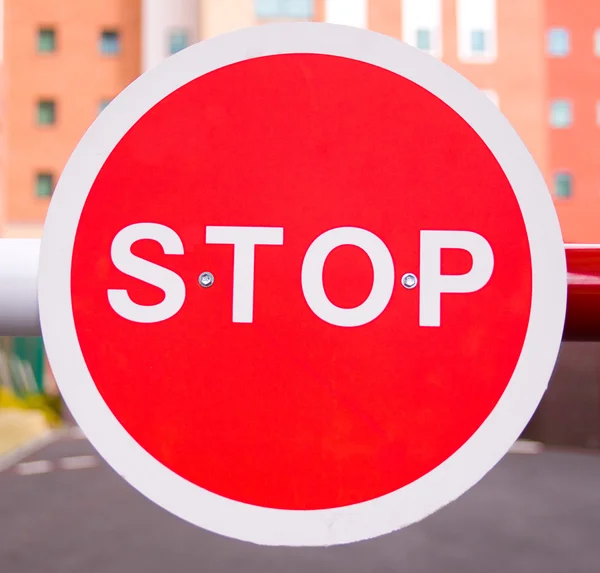 Barierę znak stop — Zdjęcie stockowe