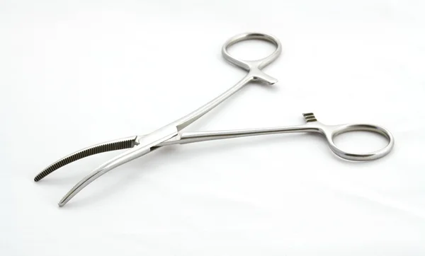 stock image Curved artery forceps open