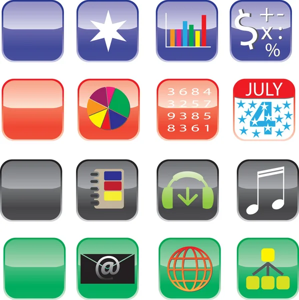 IPhone och ipad ikoner - set 1 Vektorgrafik