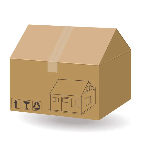 Evin içinde belgili tanımlık kutu — Stok Vektör