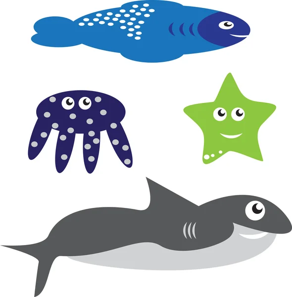 Коллекция морских животных 2 Векторная Графика