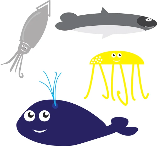 Deniz hayvanları 1 topluluğu Stok Illüstrasyon