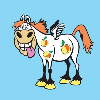 Cheerful apple pegasus clipart