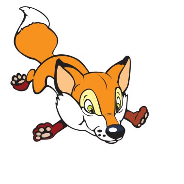 Childish little fox clipart