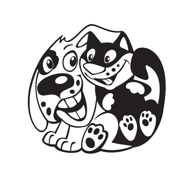 Amistad perro y gato — Archivo Imágenes Vectoriales